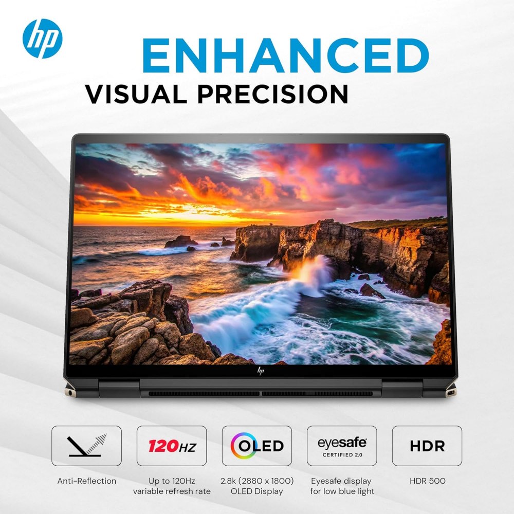 HP Spectre x360 2-in-1 Laptop, Intel Evo 16-Core Ultra 7 155H, 14" 2.8K Touchscreen, Intel Arc Graphics, 16GB LPDDR5 1TB SSD, Backlit KB, Fingerprint, Thunderbolt 4, WiFi 6E, Win11