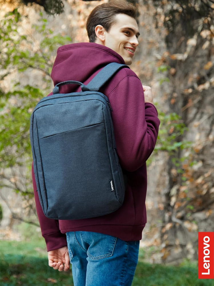 Lenovo Laptop Backpack B210, 15.6-Inch Laptop/Tablet, Durable, Water-Repellent, Lightweight, Clean Design, Sleek for Travel, Business Casual or College, Black