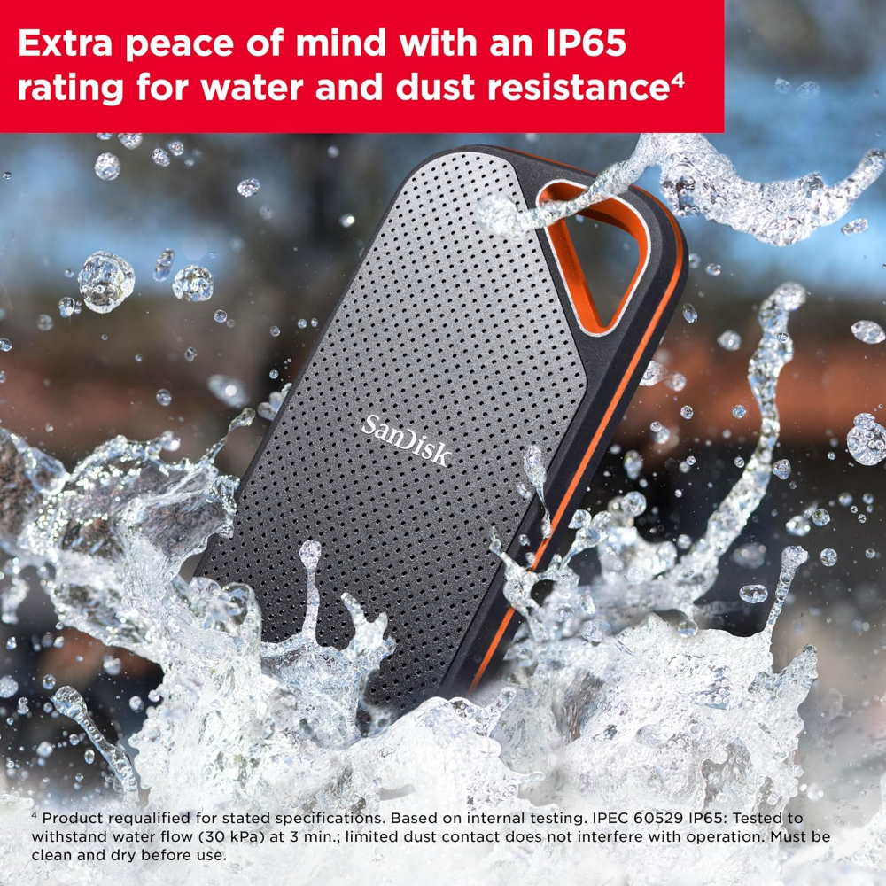 SANDISK E81 EXTREME PRO PORTABLE EXTERNAL SSD V2 1TB - Black