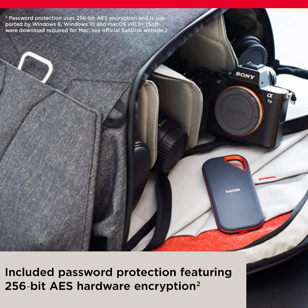 SANDISK E81 EXTREME PRO PORTABLE EXTERNAL SSD V2 4TB - Black