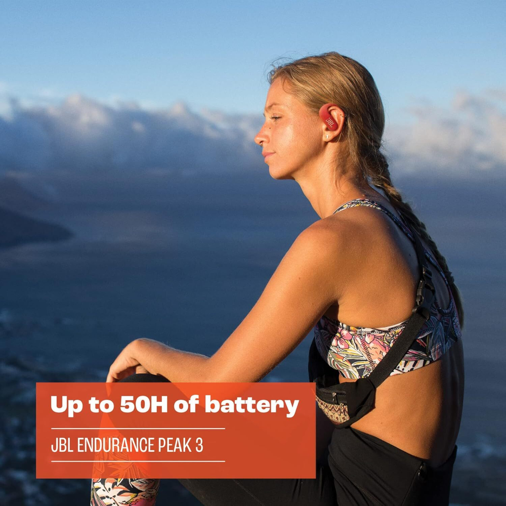 JBL Endurance Peak 3 - Dust and Water Proof (IP68) True Wireless Active Earbuds, Pure Bass Sound, Up to 50 Total Hours of Playback with Speed Charge, Ambient Aware & Talk Thru