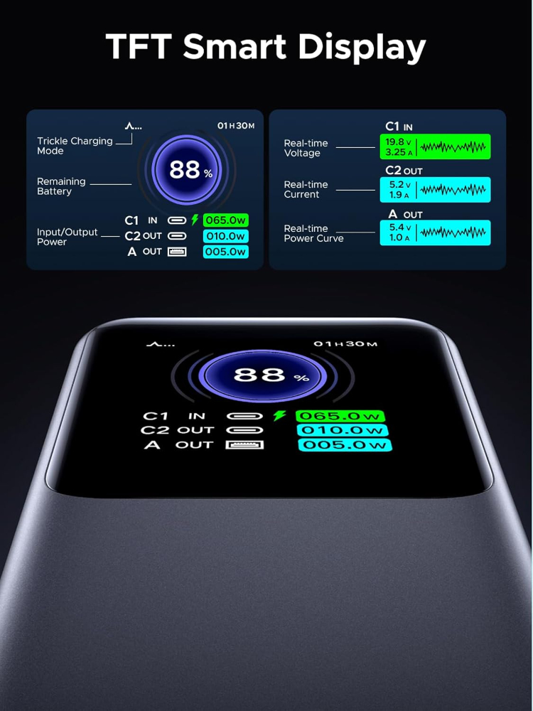 UGREEN Nexode Power Bank 25000mAh 200W PD 3.1 Laptop Portable Charger Fast Charging Smart Digital Display
