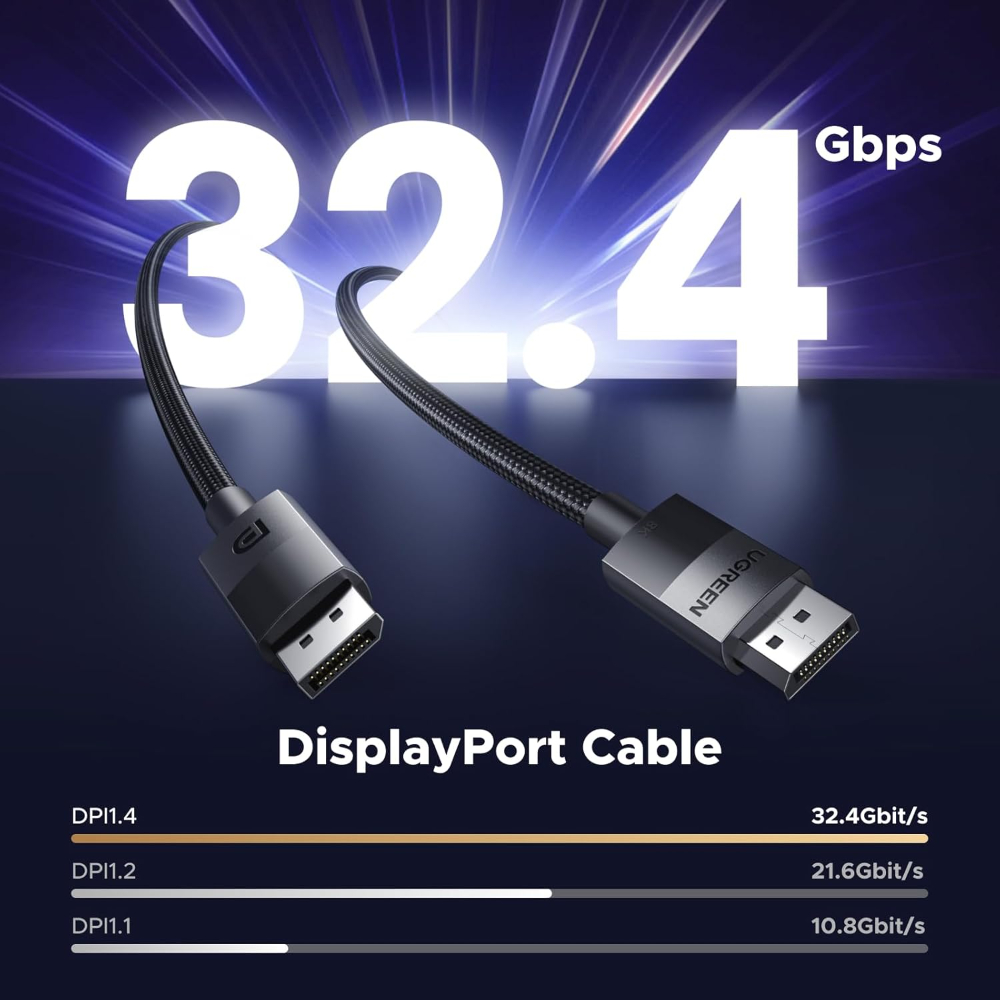 UGREEN DisplayPort Male to Male Cable 1.5m (Black)
