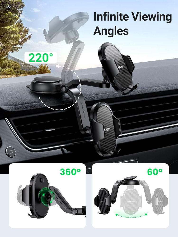 UGREEN Car Phone Holder for Dashboard Adjustable Car Mobile Mount Cradle