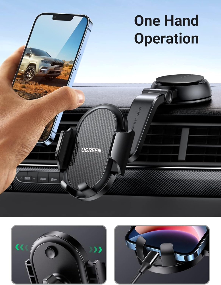 UGREEN Car Phone Holder for Dashboard Adjustable Car Mobile Mount Cradle