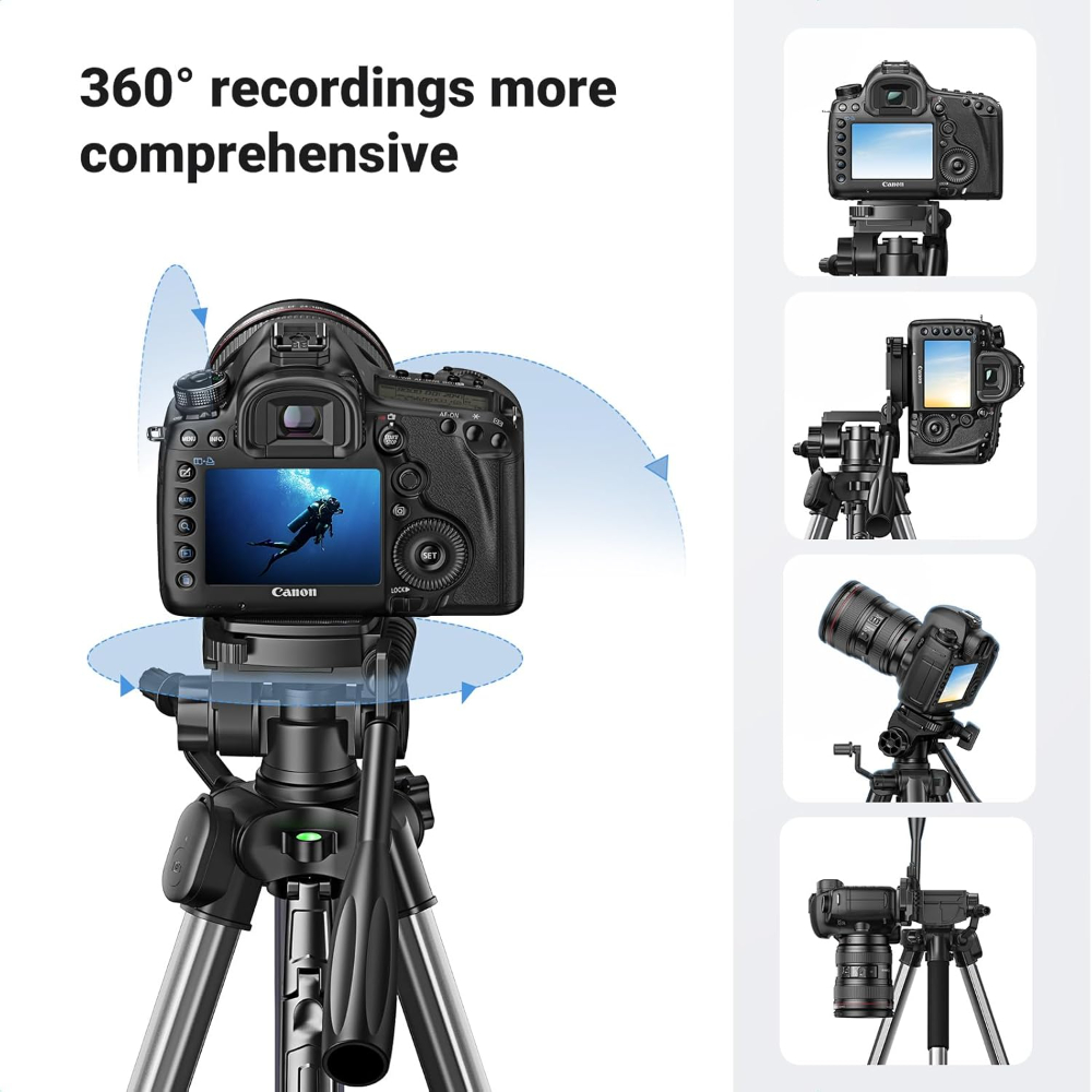 UGREEN Camera Tripod Stand 69''/175cm Heavy Duty Stand Adjustable Professional Tripod Holder