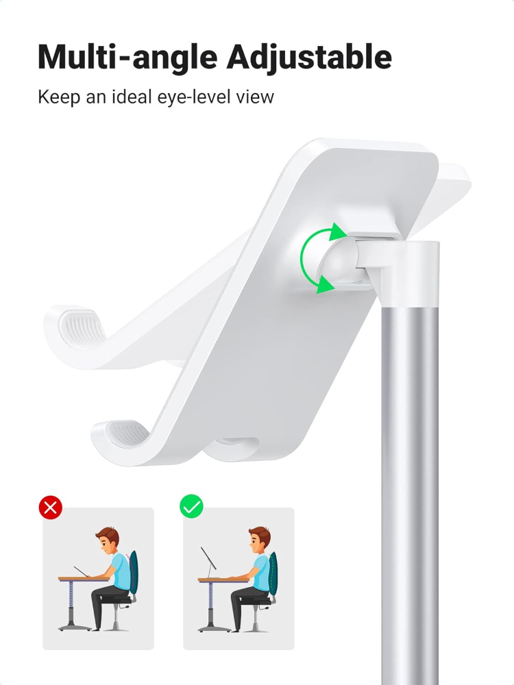 UGREEN Phone Holder, Metal 5°~45° Muti-Angle Adjustable Desk Phone Holder Tablet