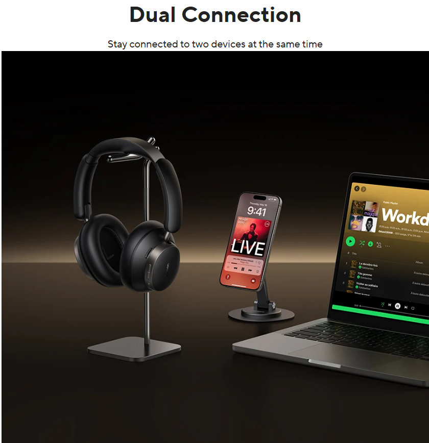 UGREEN Studio Pro Hybrid Active Noise Cancelling Headphones Black
