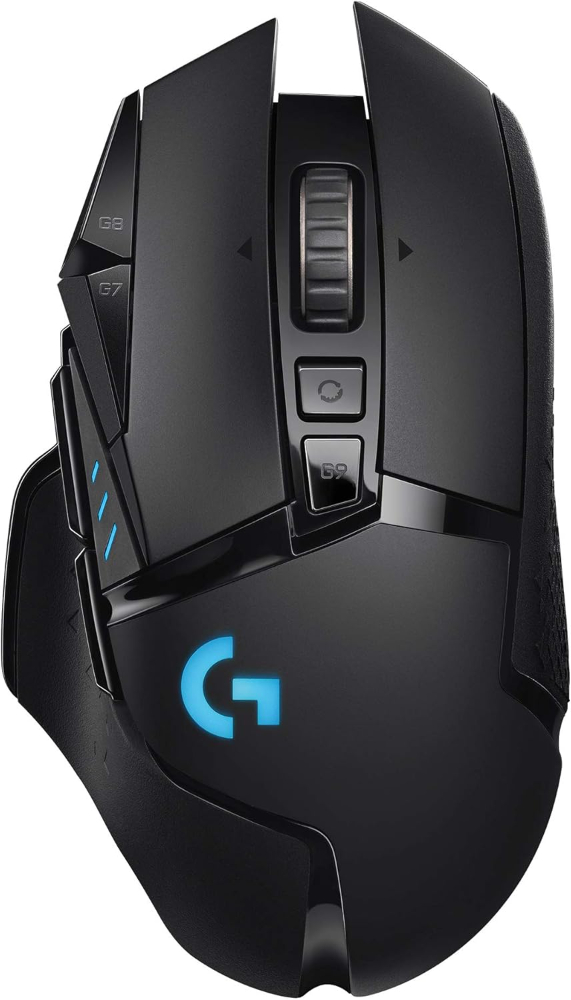 Logitech G502 Lightspeed Wireless Gaming Mouse with Hero 16K Sensor, PowerPlay Compatible, Tunable Weights and Lightsync RGB - Black
