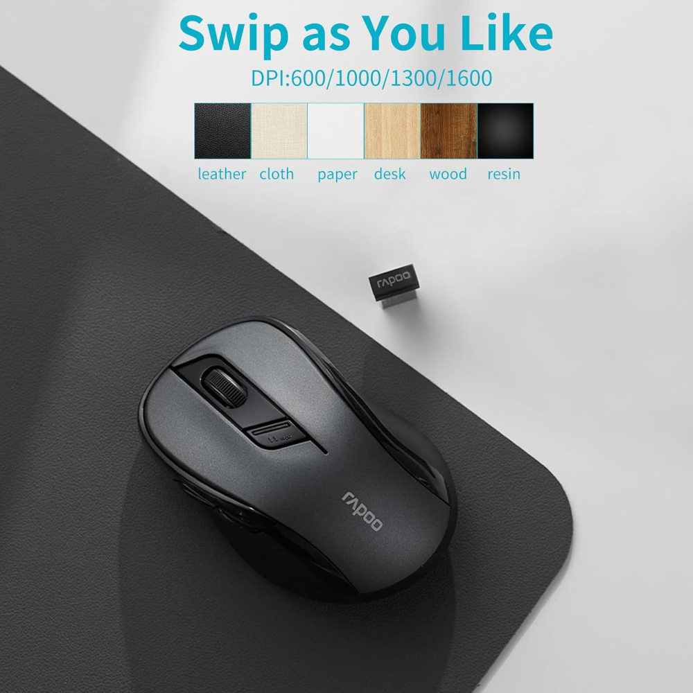 Rapoo M500 Multi Mode Wireless Mouse, Black