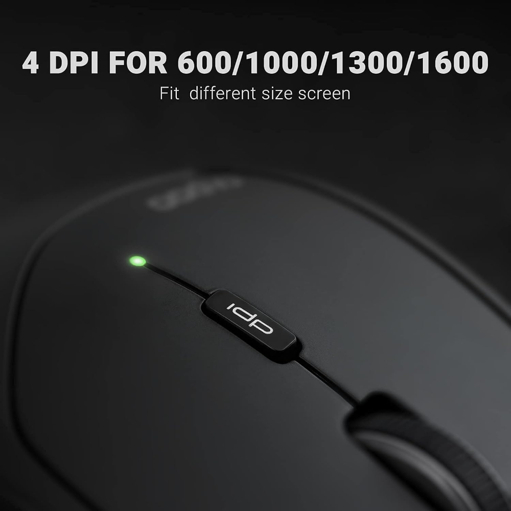 Rapoo MT550 Multi-Device Bluetooth Mouse, Connect to 4 Different Devices, 4 Adjustable DPI, Ergonomic Comfortable Use, 12 Month Long Battery Life, for Computer Laptop Tablets Phones, Black