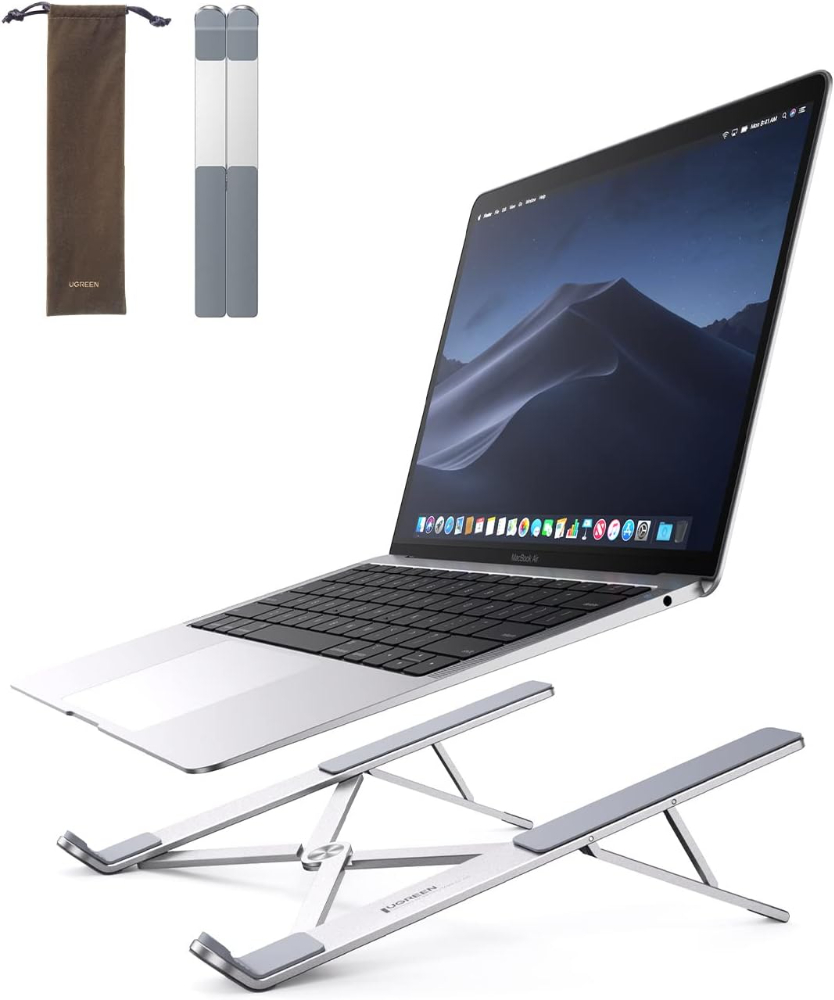 UGREEN  Foldable Laptop Stand with Height Adjustment – Portable Ergonomic Aluminum Riser, Adjustable Holder for MacBook & Laptops up to 16 inch